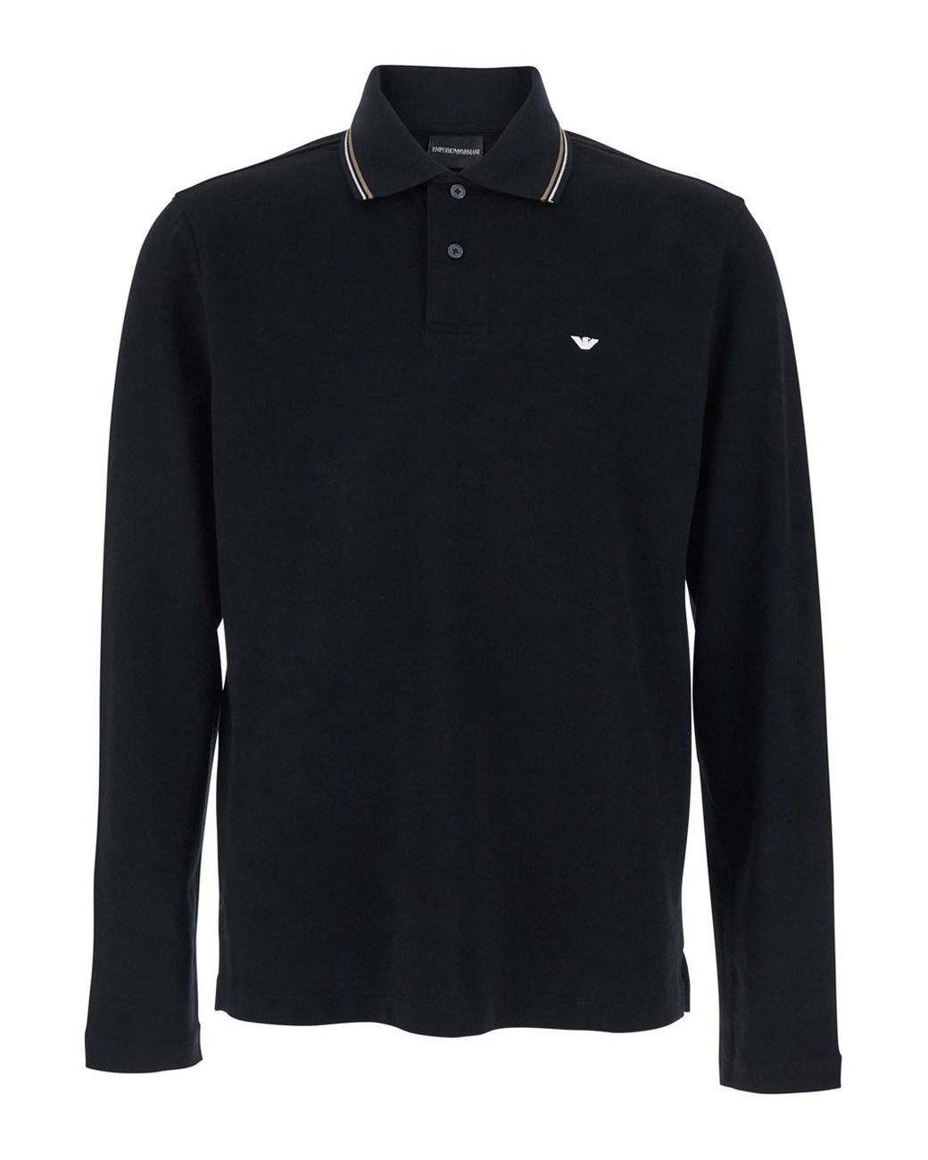 Emporio Armani Blue Polo Shirt Long Sleeve for men