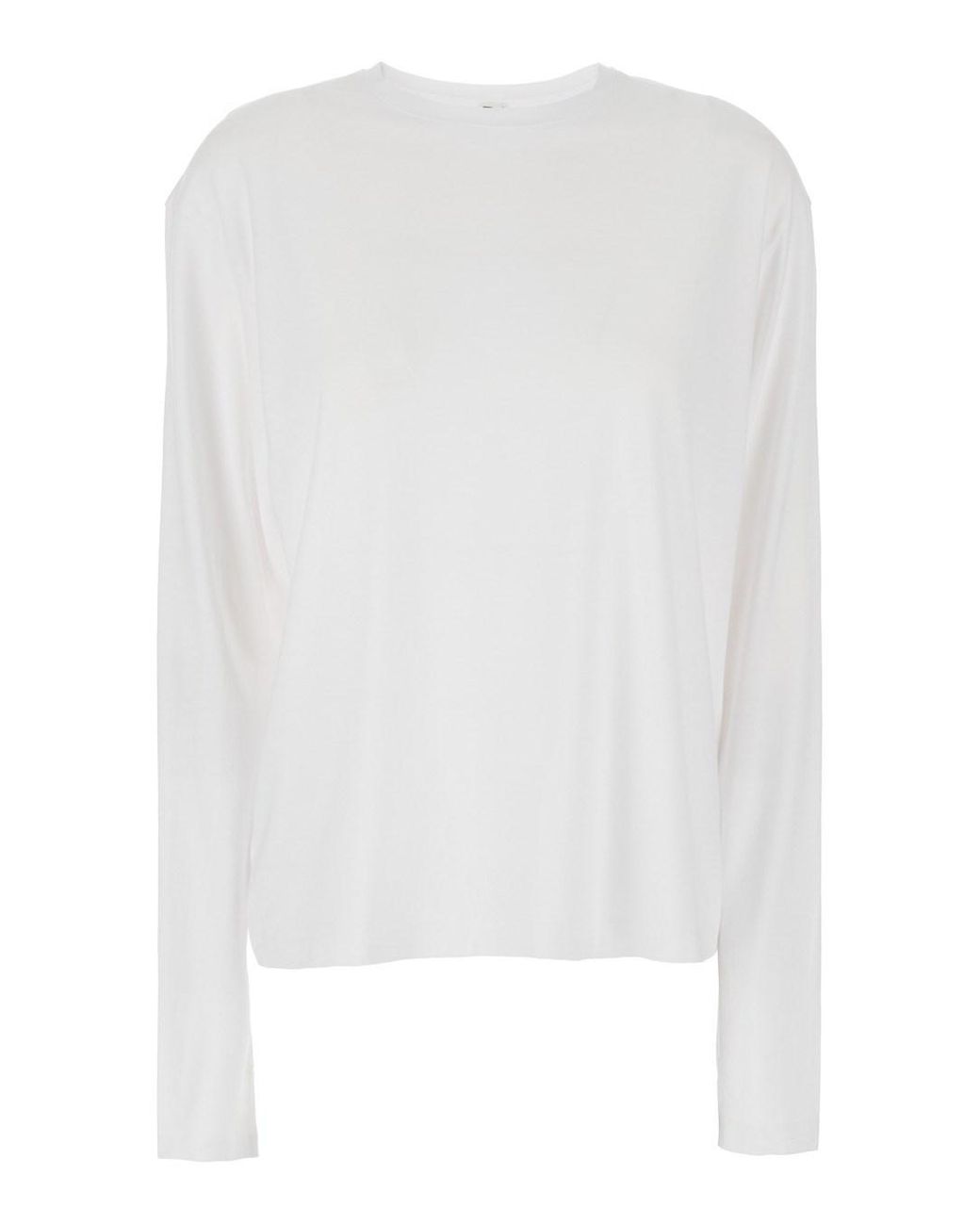 Tシャツ・カットソー TOTEME Classic Long-Sleeve lyocell and cotton T-shirt WHITE TotêMe Classic Longsleeve T-Shirt - White | Editorialist