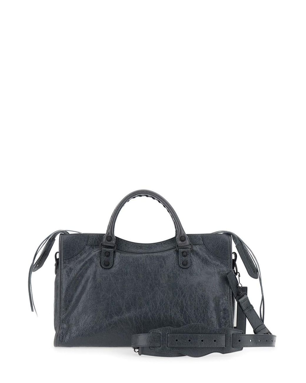 Balenciaga Black 'Le City Bag' Medium Handbag With Adjustable And Remov