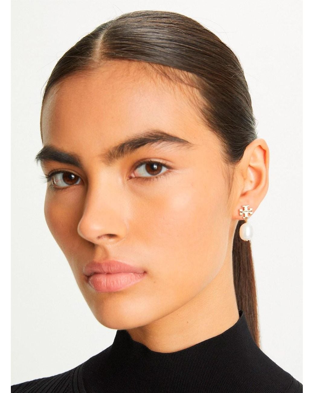 Tory Burch White Moondance Pearl Drop Earrings