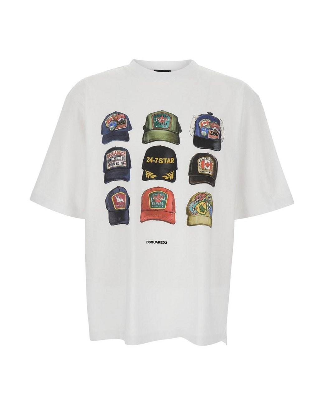 DSquared² White T-Shirt With Front Print And Back Logo for men