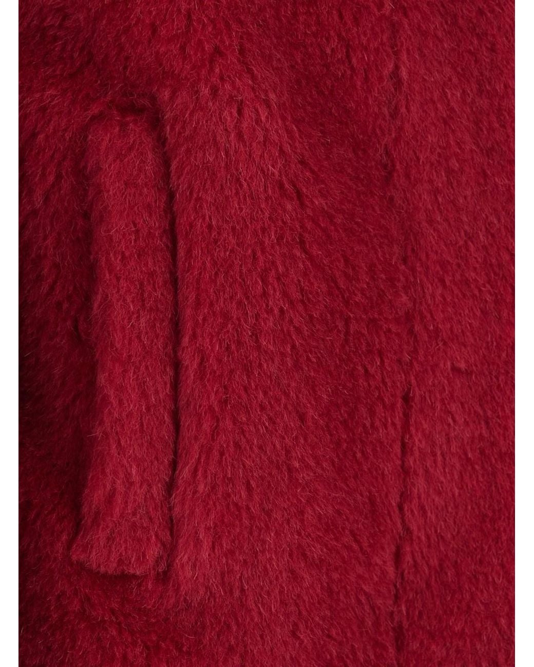 Max Mara Red 'Triton' Coat With Oversized Classic Collar