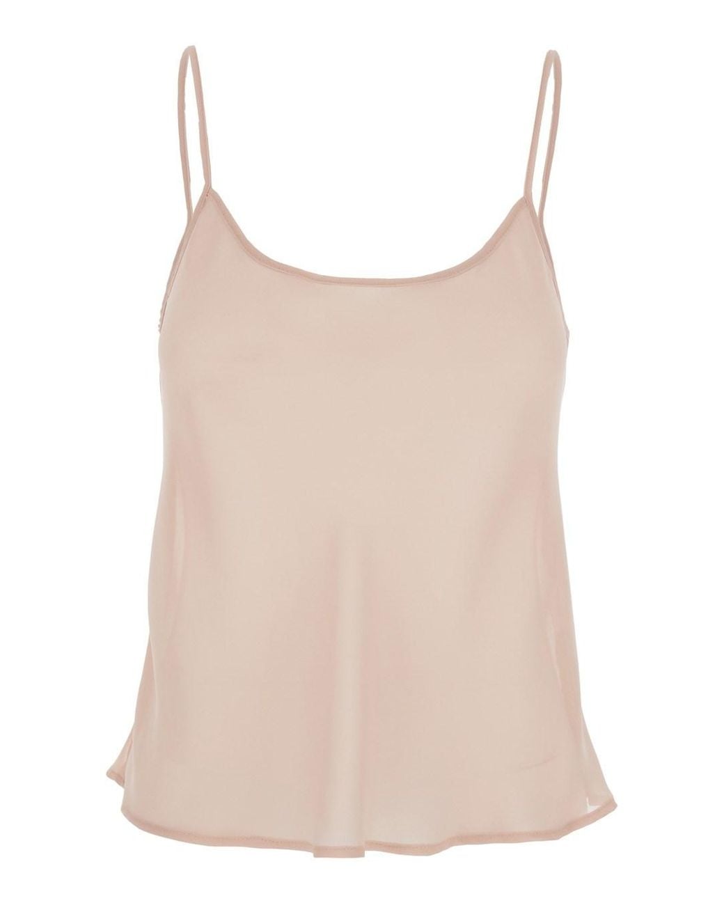 Le Plain Natural Top With Spaghetti Straps And Square Neck