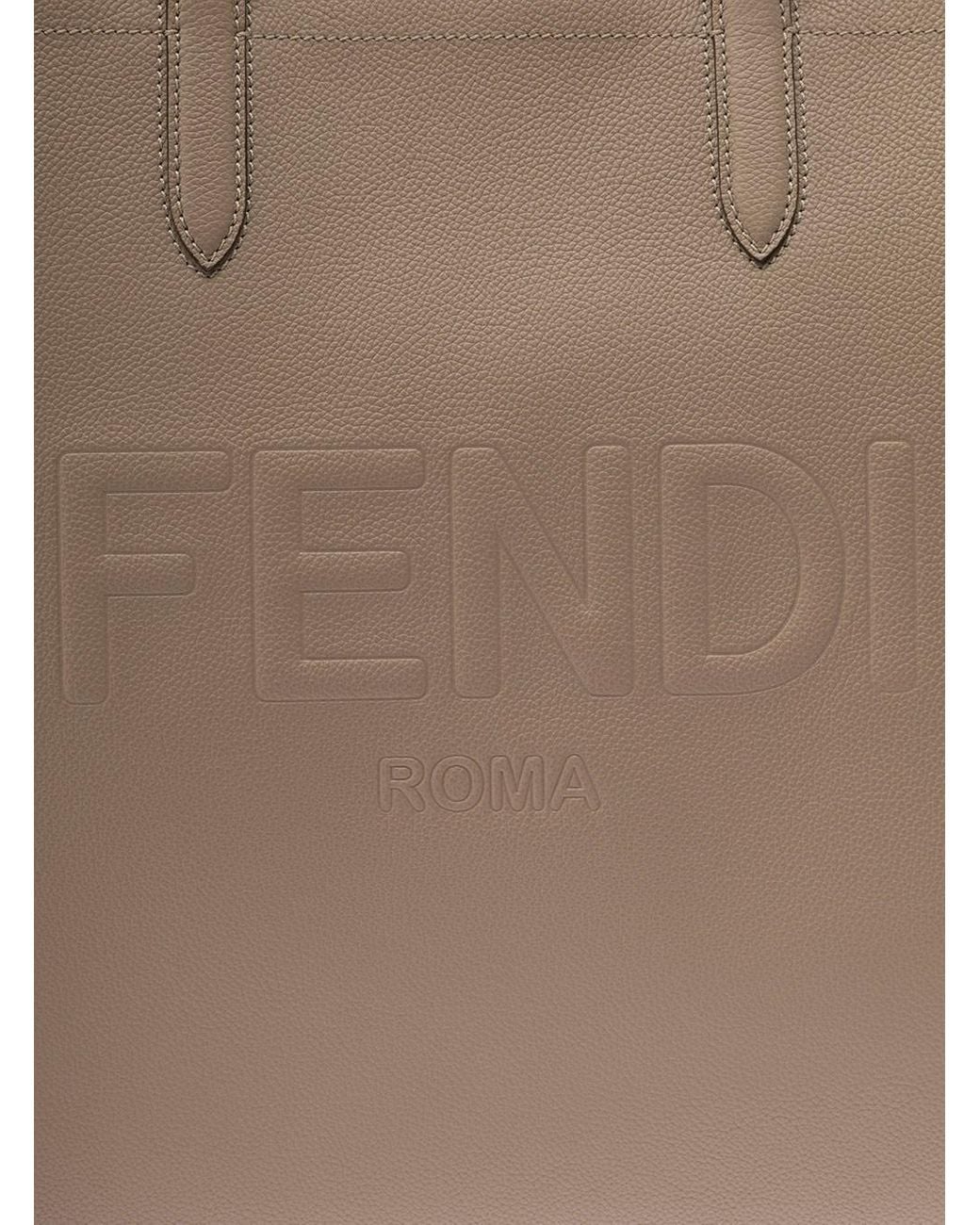 Borsa Shopper Con Logo Impresso di Fendi in Brown da Uomo