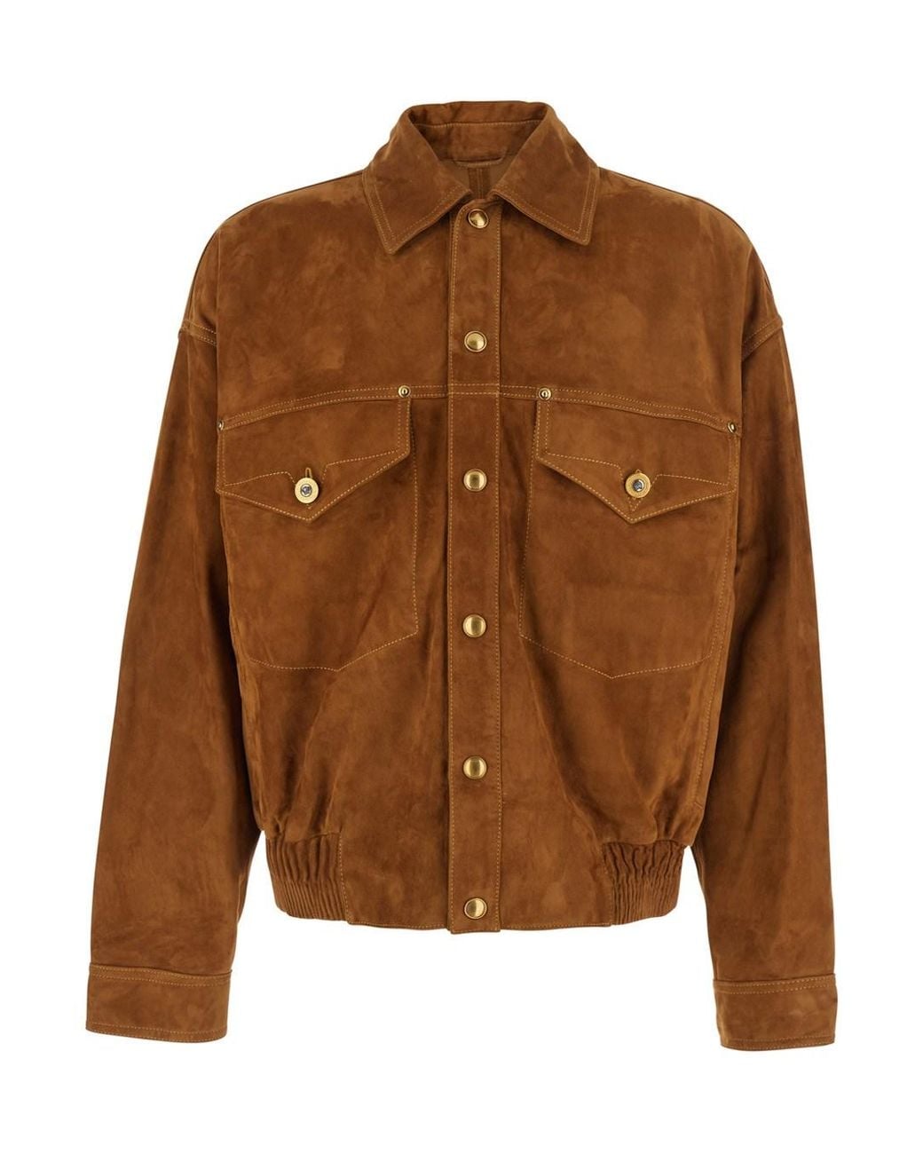 Versace Brown Suede Jacket Lambskin Coat for men