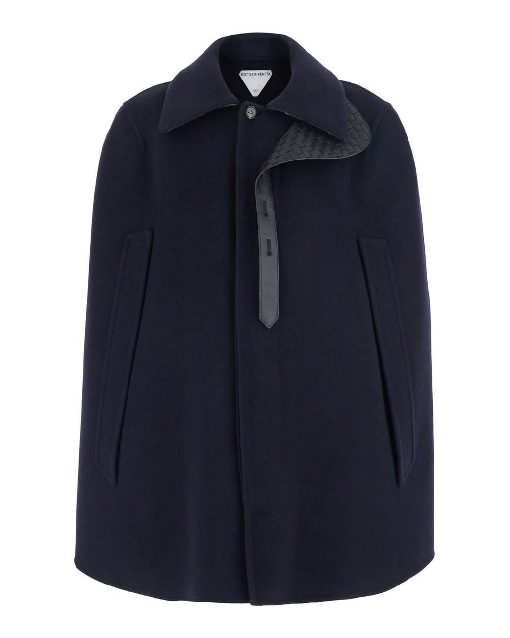 Bottega Veneta Blue Soft Wool Cashmere Short Cape For