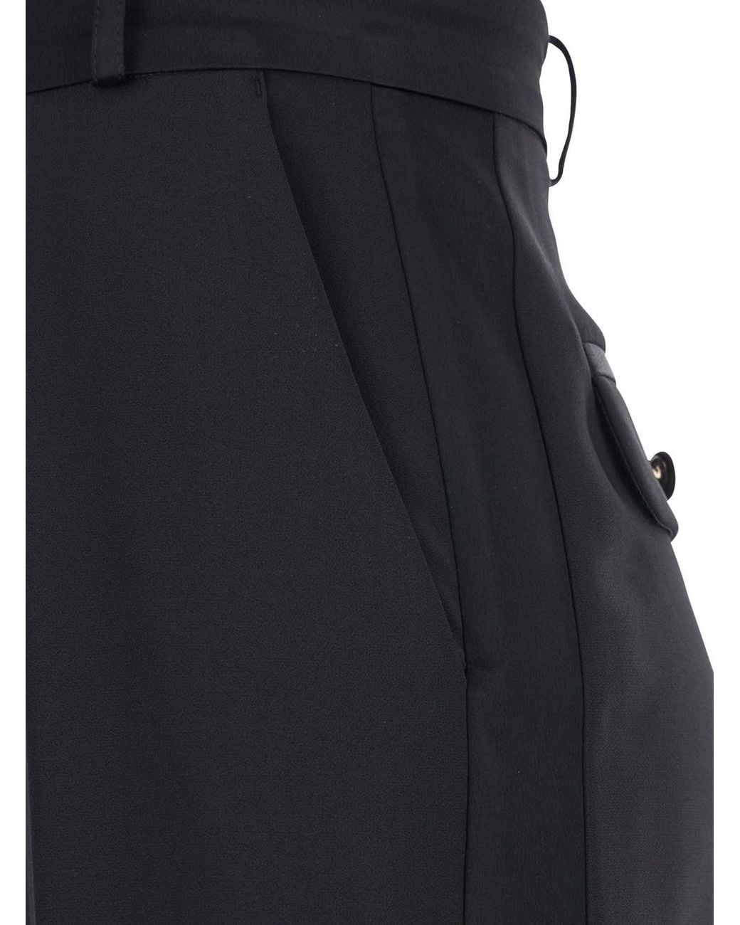 Elisabetta Franchi Blue Trousers With Pleated Details