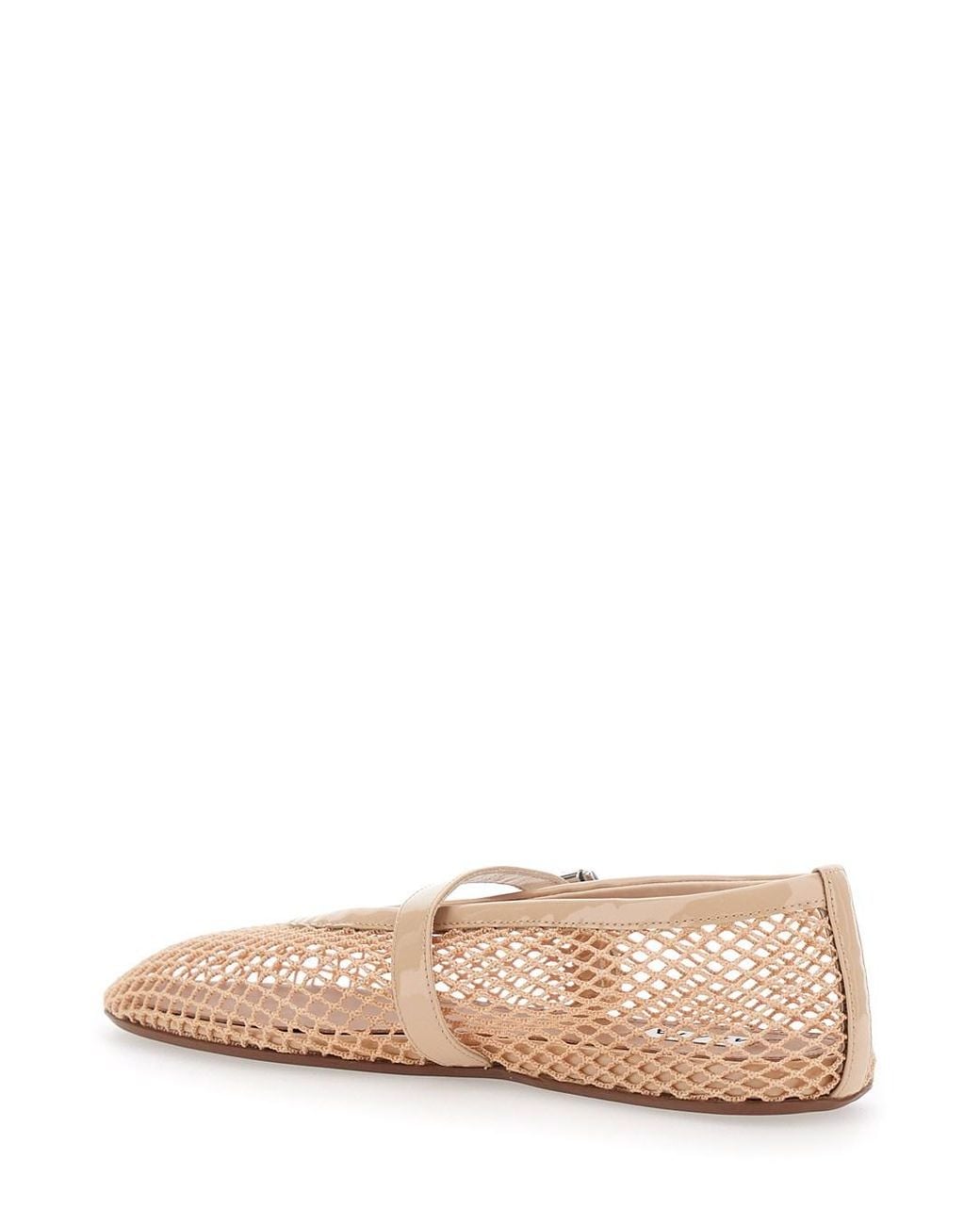 Alaïa Pink Ballet Flats With Mesh And Leather