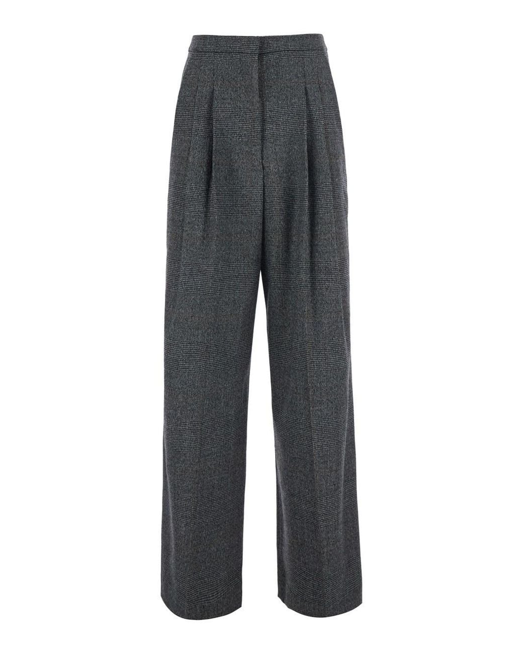 PT Torino Gray Pants With Hidden Front Closure And Front Pleats