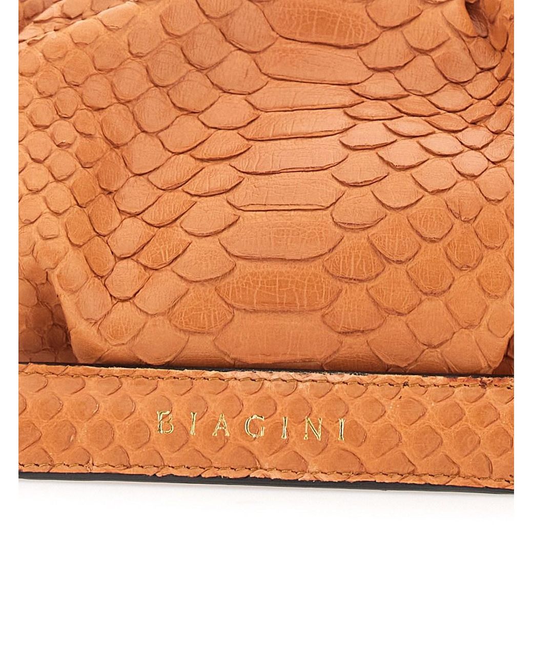 Biaggini Orange 'Pillow' Clutch With Shoulder Strap And Magnetic Closur