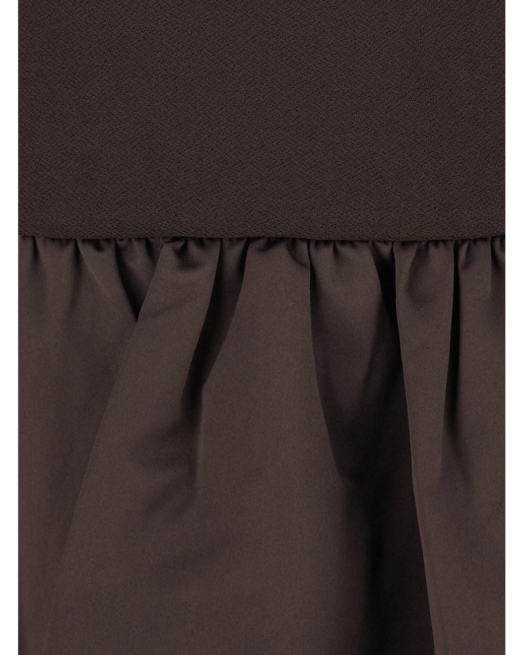 ROTATE BIRGER CHRISTENSEN Brown Mini Peplum Dress With Short Sleeves And Tech Fabric Wome
