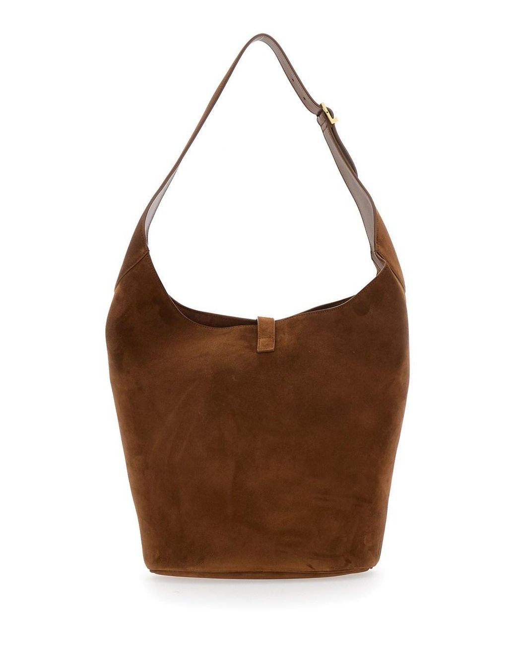 Saint Laurent Brown 'Le 5 À 7' Shoulder Bag With Hook Closure With Ca