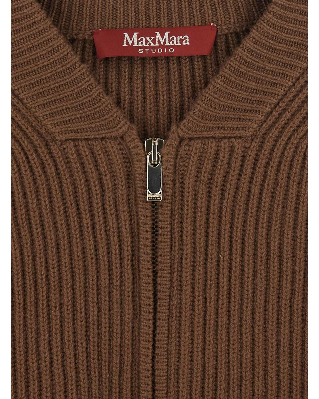 Max Mara Brown Sweater Mstcarnet Wool-Cashmere Tops