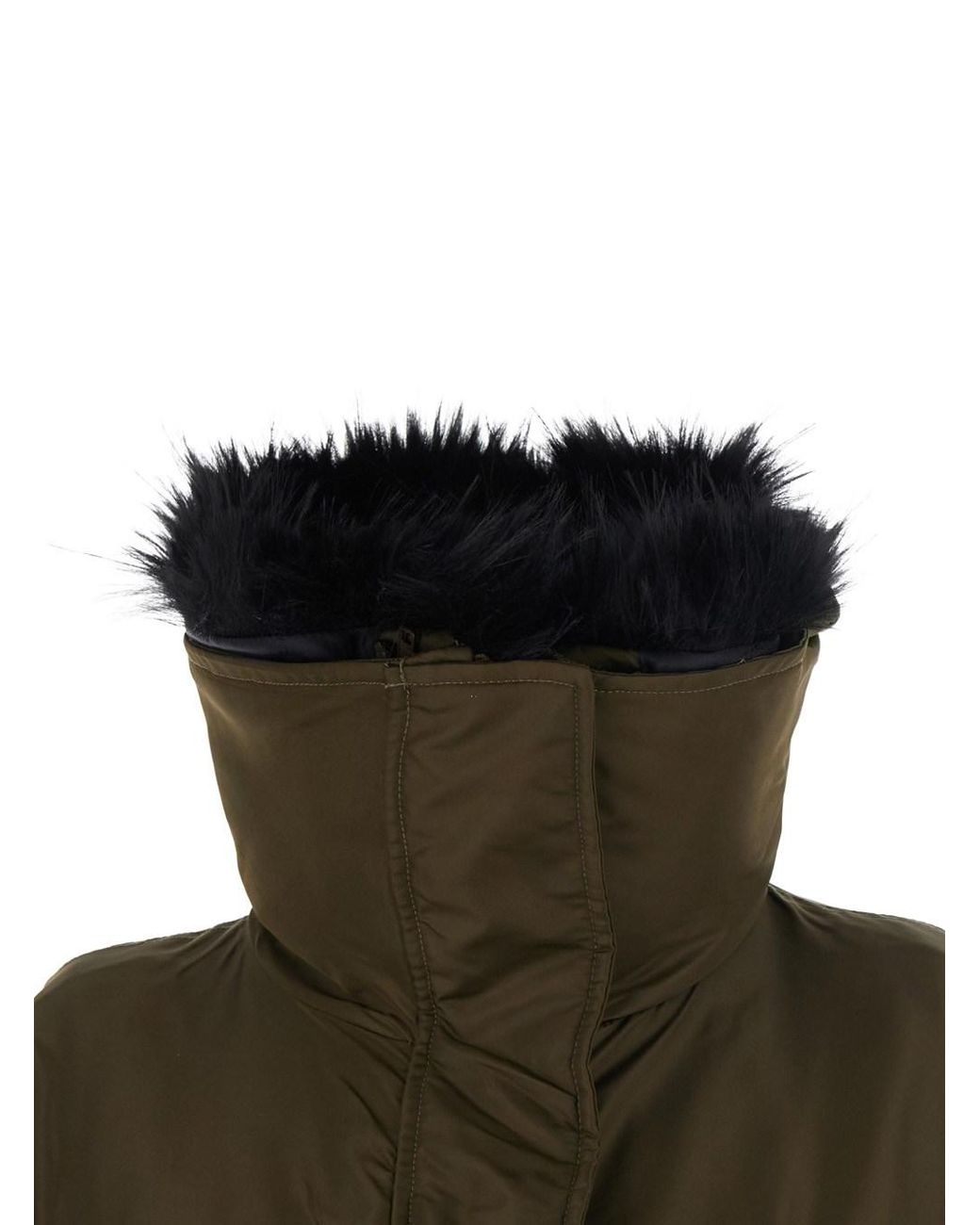 STAND Green Frankie Coat Shiny Nylon