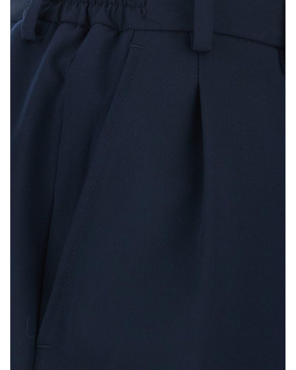 Le Plain Blue Pants With Front Pleats And Belt Loops for men