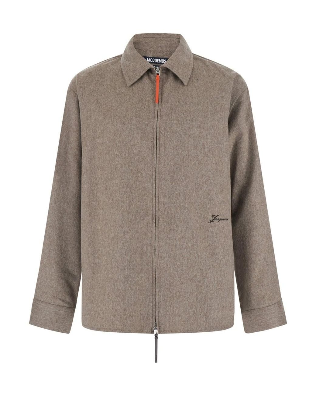 Jacquemus Brown Jacket With Front Zip Closure And Side Pockets for men
