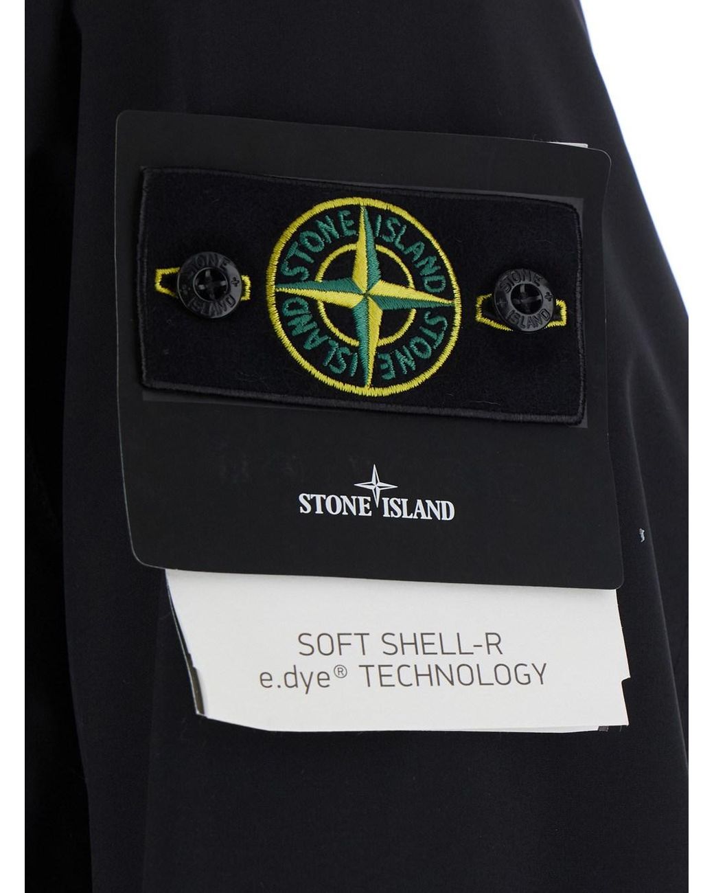 Stone Island Blue Soft Shell Jacket Tech Fabric Polyester Coat for men