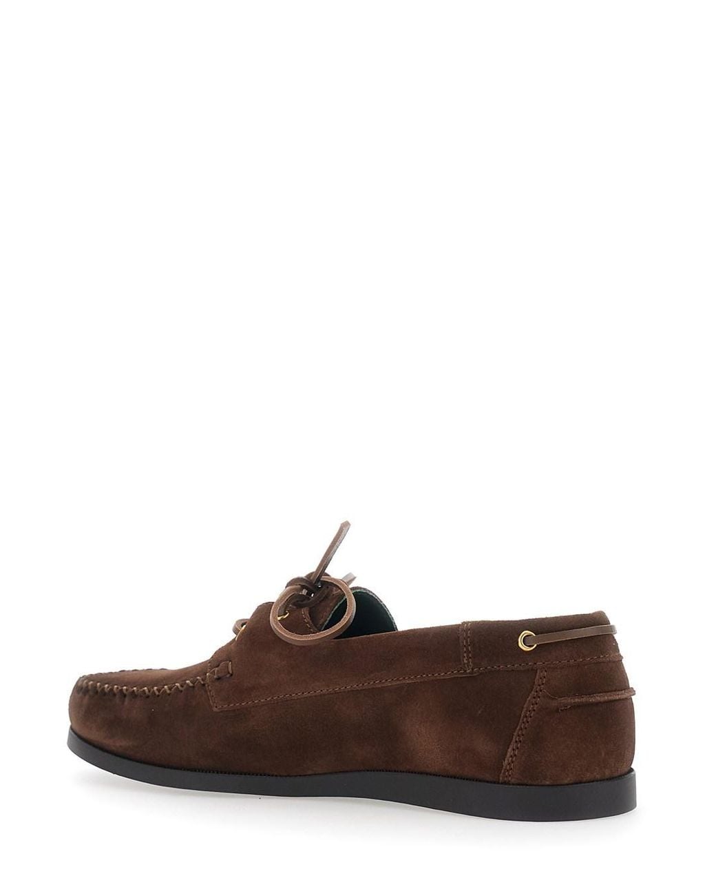 VINNY'S Brown Loafers With Rounded Toe And Strap for men