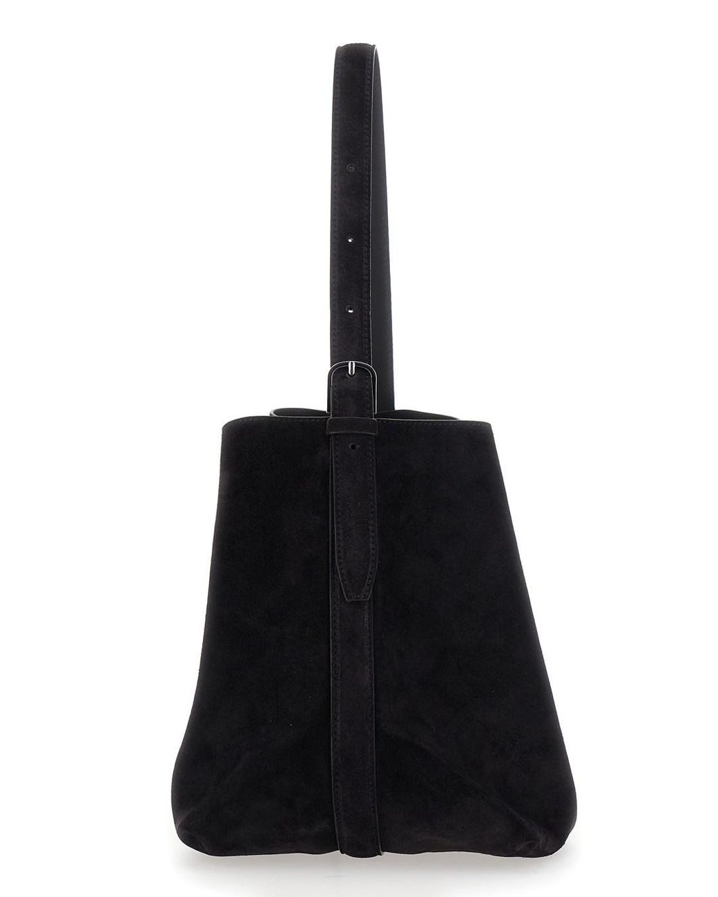 Totême Black 'Belted Medium' Handbag With Belt Handle Design