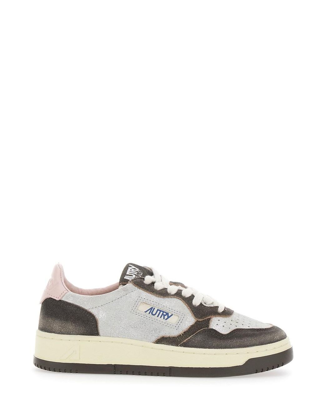 Autry White 'Medalist Ls' Sneakers With Logo Patch On The Tongue And V