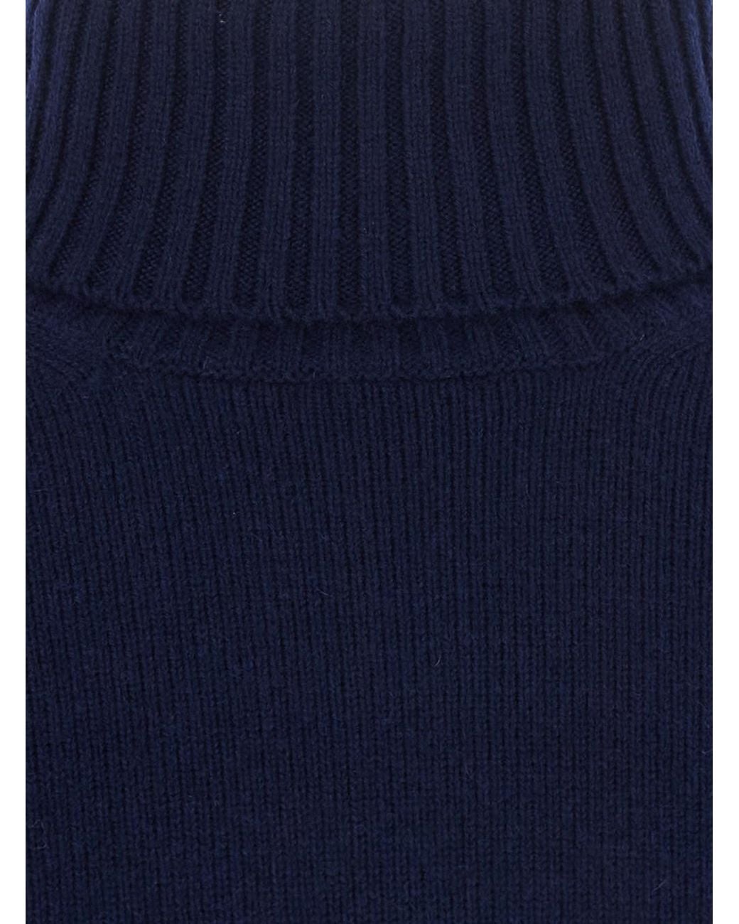 Kangra Blue Turtleneck Ml F.7Gg With Long Sleeves And Wool And Cashmere Fab for men