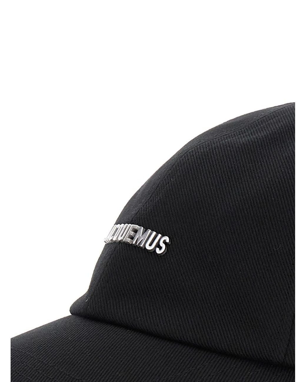Jacquemus Black 'La Casquette Gadjo' Baseball Cap With Logo Lettering On The Front