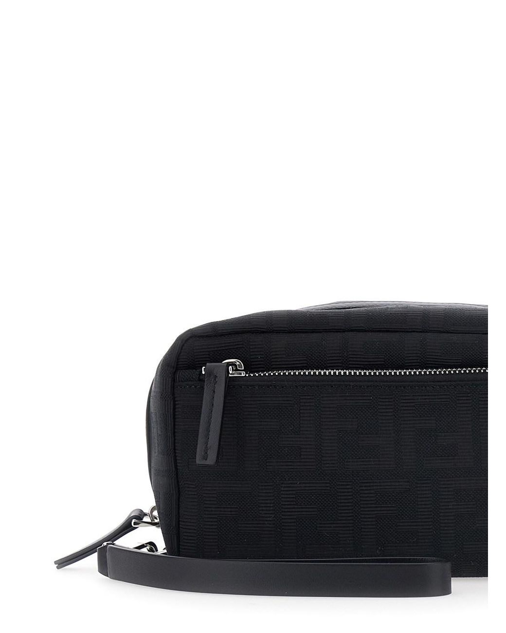 Fendi Black Clutch With Adjustable And Removable Shoulder Strap And Tw for men