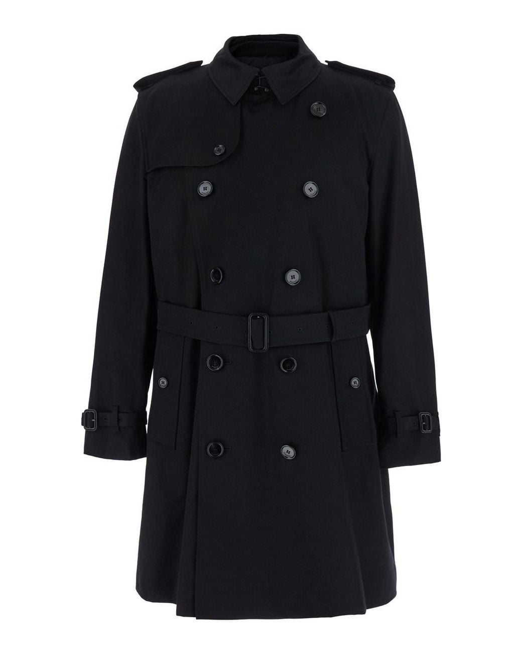 Burberry Blue Tech Fabric Trench Coat With Detachable Detail for men