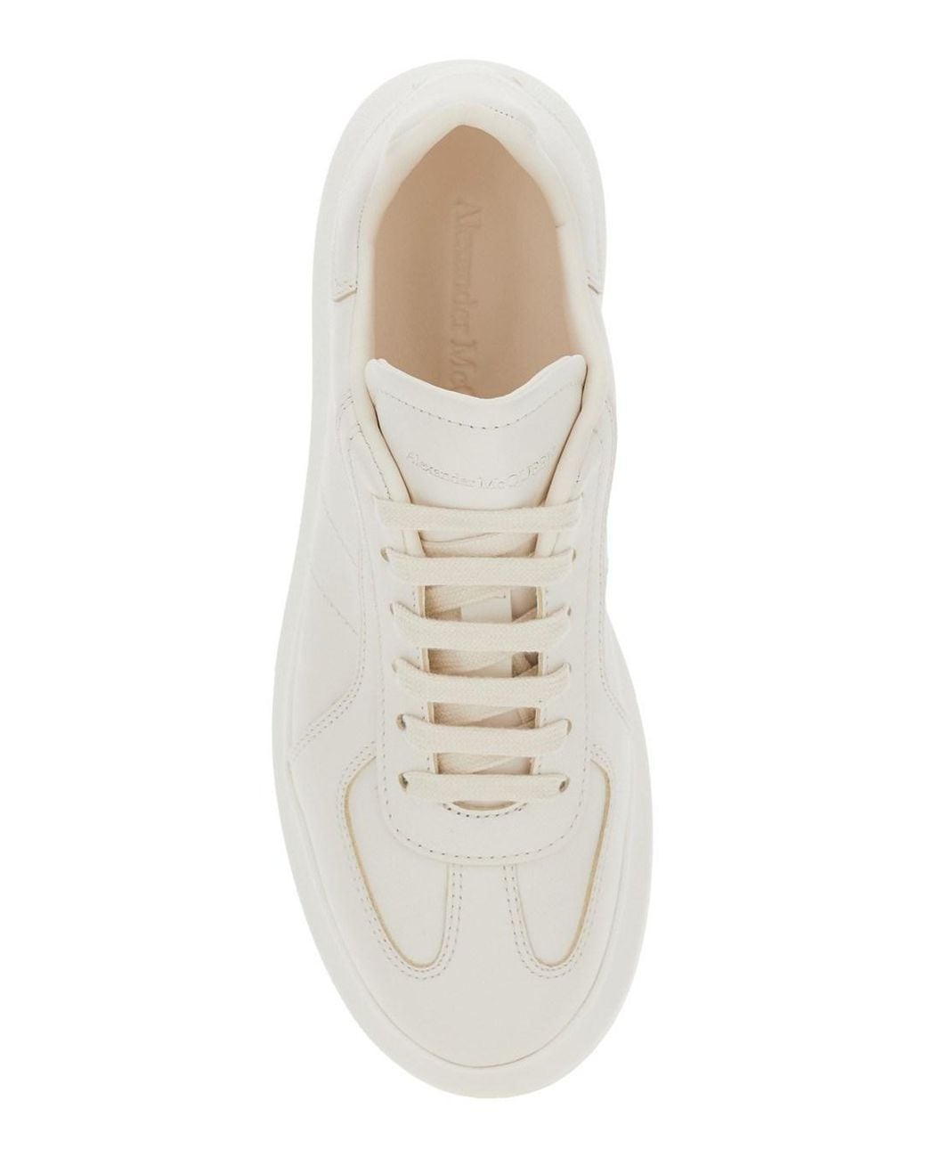 McQueen White Sneakers With Logo Patch On The Tongue And Embossed Logo On The Heel