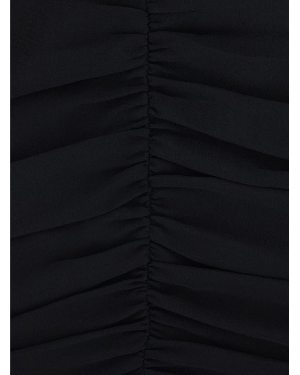 ROTATE BIRGER CHRISTENSEN Black Mini Dress With V-Neck And Hidden Zip Closure