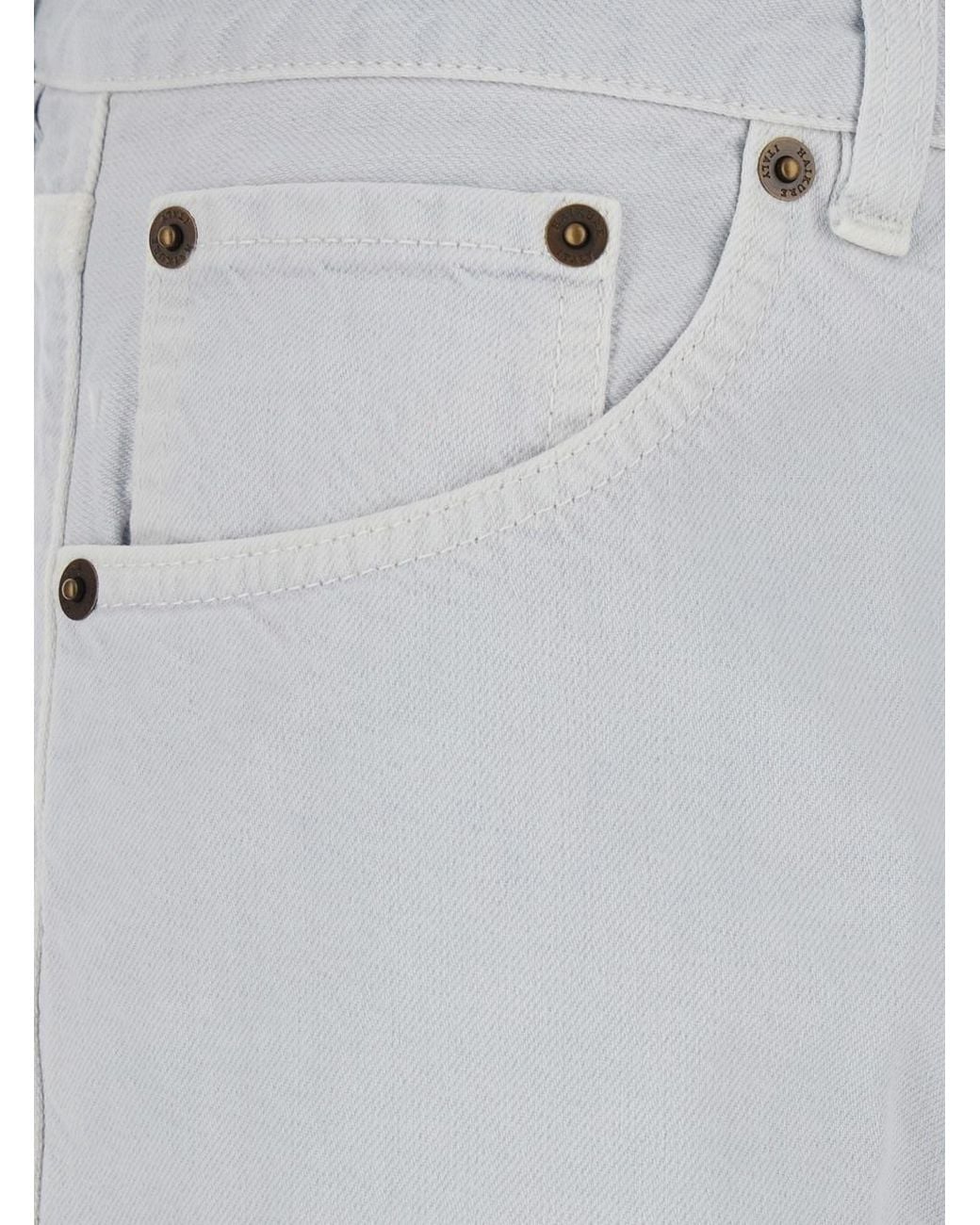 Haikure Gray Jeans With Belt Loops And Logo Patch On The Back