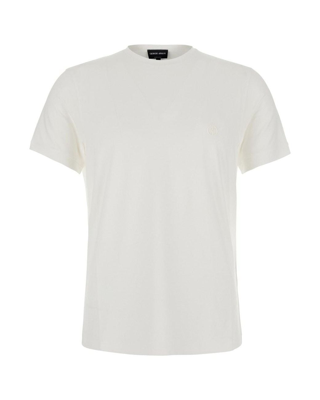 Giorgio Armani White Jersey Bamboo Crew Neck T-Shirt Viscose T-Shirts for men