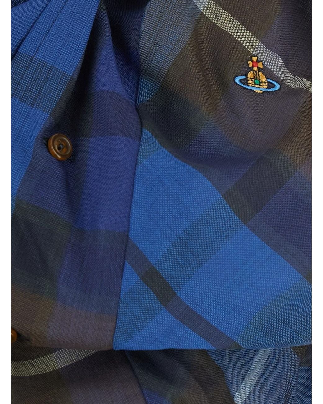 Vivienne Westwood Blue Drunken Shirt Mini Blouse