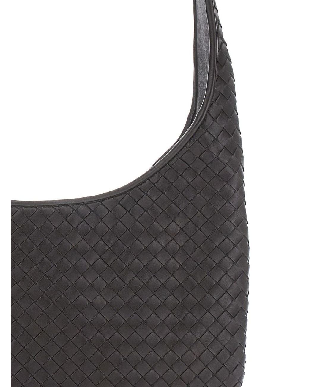 Bottega Veneta Black Crossbody Bag With Top Zip Closure And Intreccio Motif for men