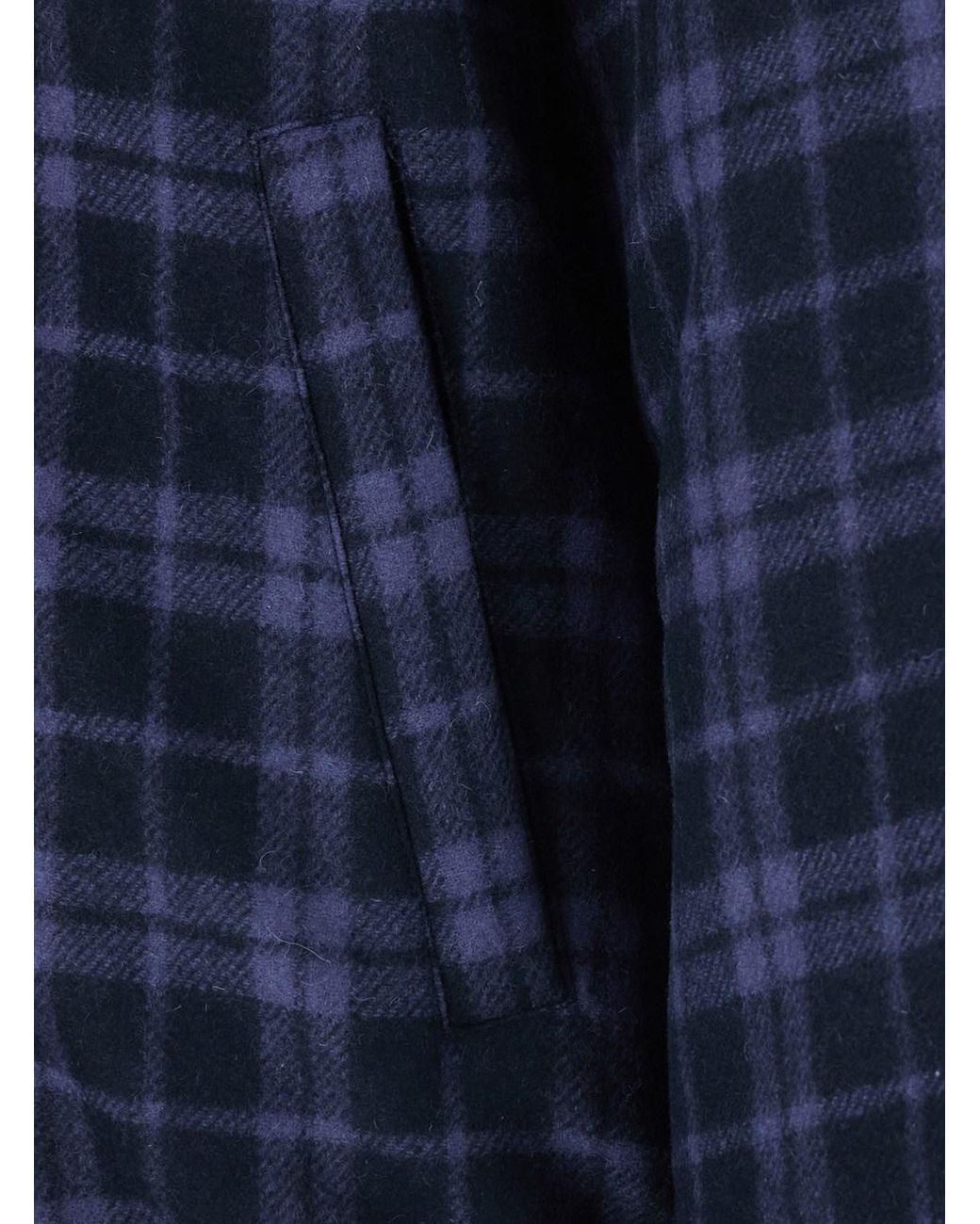 Drole de Monsieur Blue Jacket With Classic Collar And All-Over Check M for men