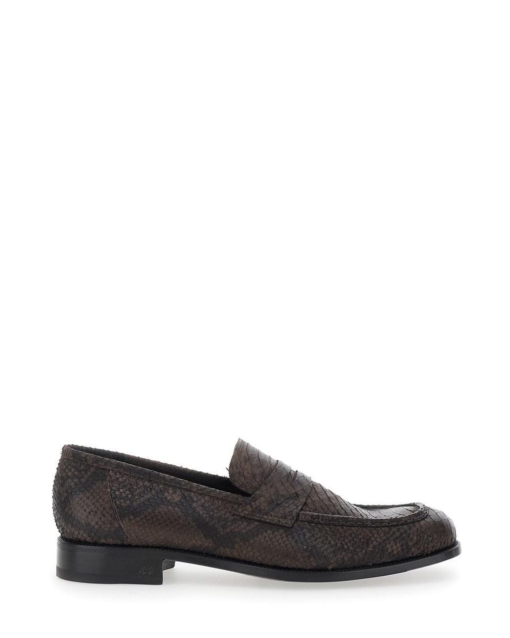 Lidfort Gray Loafers With Almond Toe for men