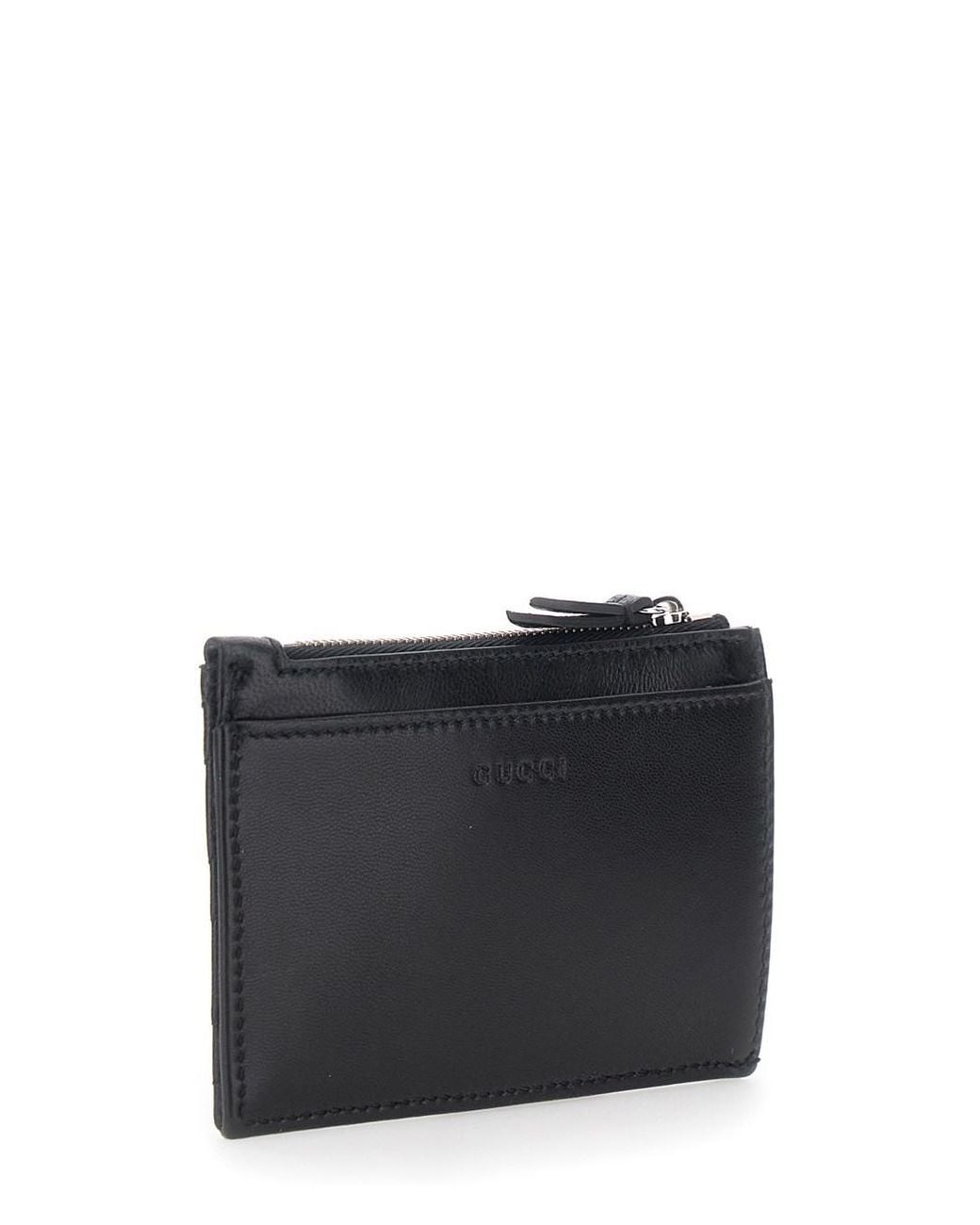Gucci Black Key Case With Front Gg Plaque