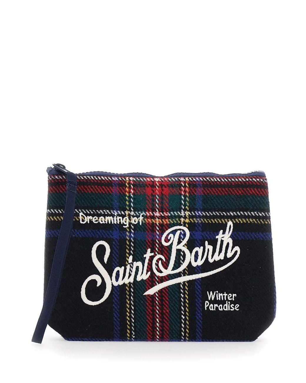 Mc2 Saint Barth Blue Aline Wool Pouch Handbag
