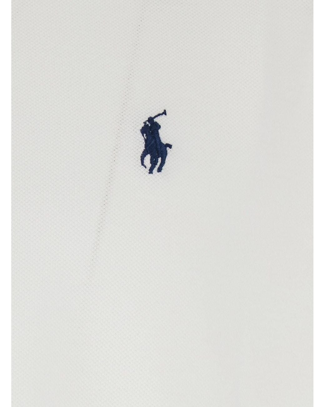 Polo Ralph Lauren White Classic Fit Cotton Polo Shirt With Pony Embroidered Front for men