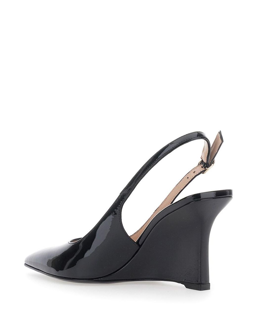 Stuart Weitzman White Wedge Sandals Vinnie Sling 85 Leather