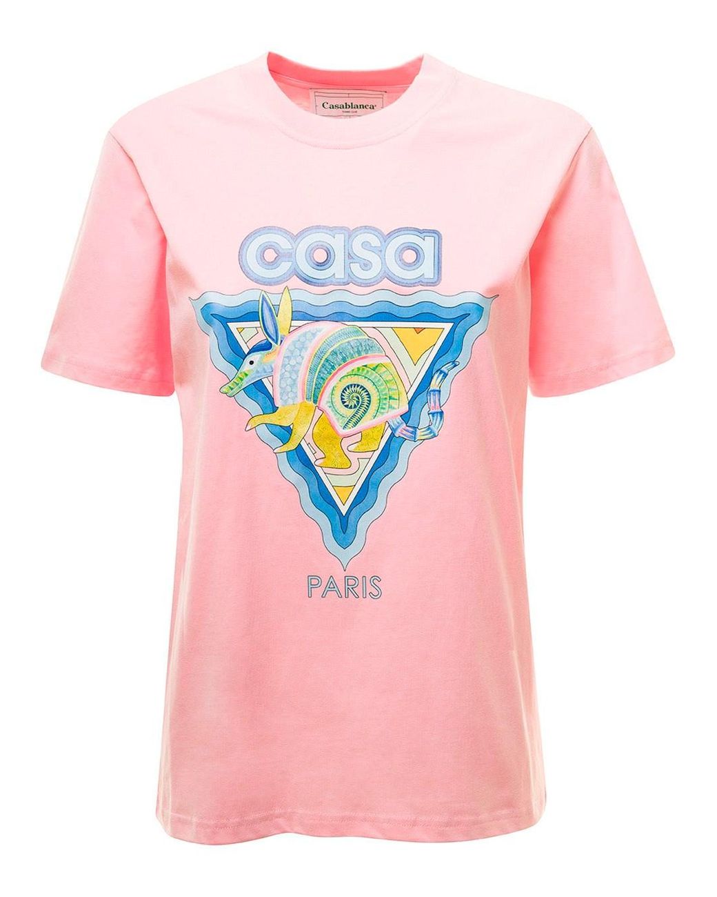 CASABLANCA Crewneck T-shirt With Logo And Armadillo Print In Cotton Woman  in Pink