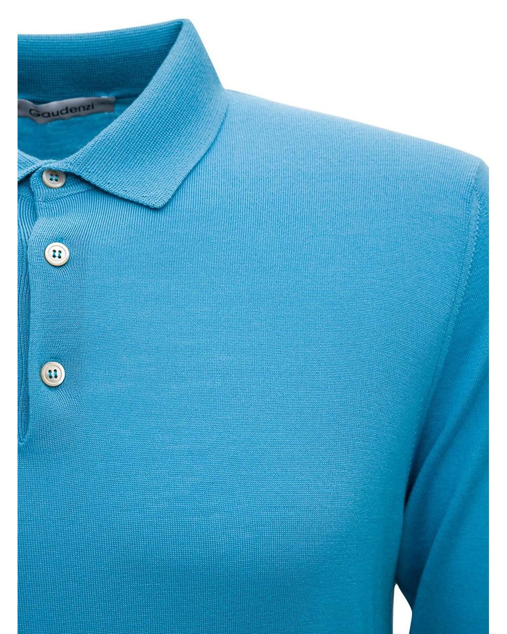 GAUDENZI Blue Long Sleeveed Polo Shirt for men