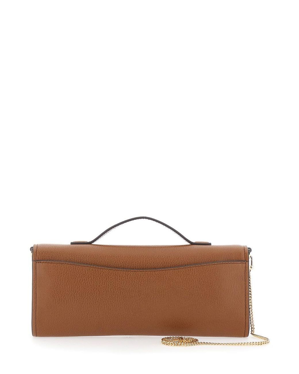 MICHAEL Michael Kors Brown Clutch Hamilton Moderne Hammered Leather