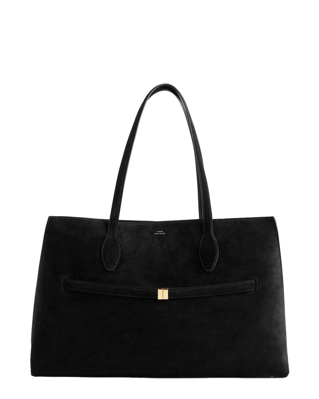 Totême Black 'Lounge' Tote Bag With Belt And Embossed Logo Lettering O
