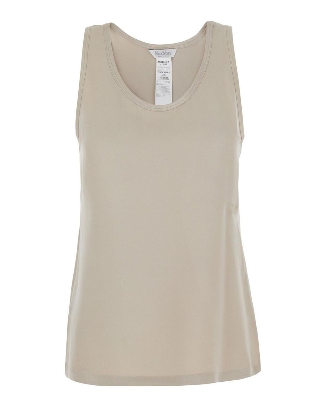 Max Mara Natural Sleeveless Top Pavido Silk Tops