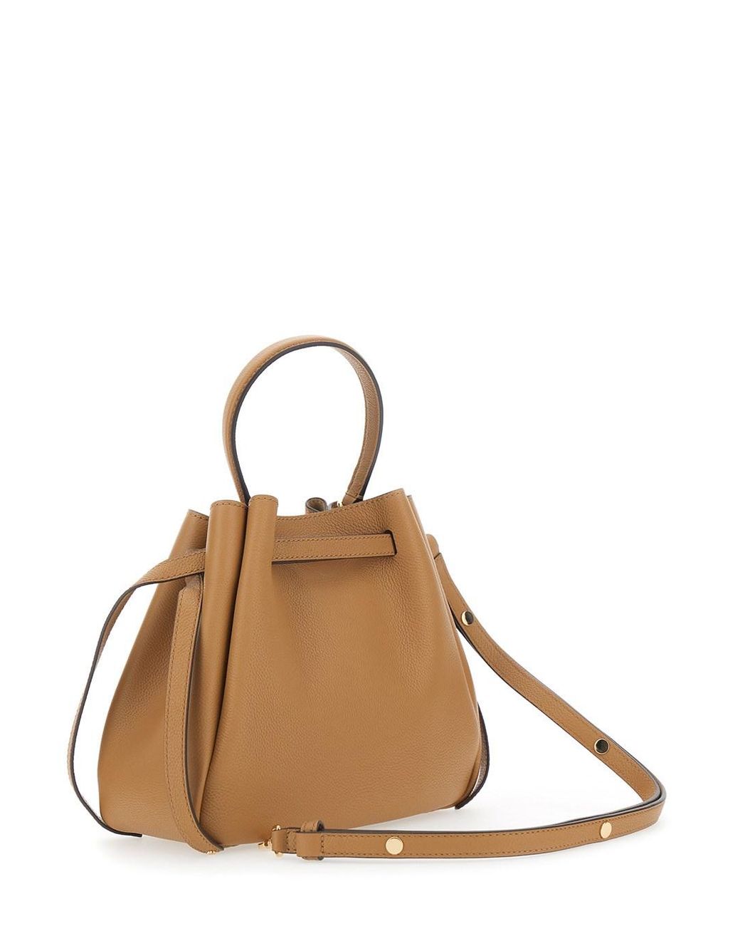 Tory Burch Natural Bucket Bag Romy Grained Leather