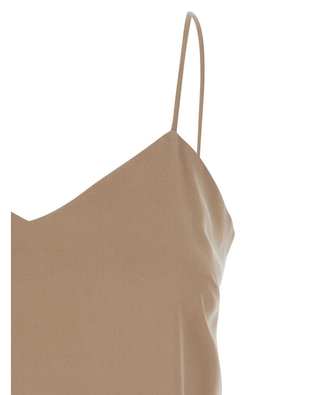 Max Mara Natural 'Umbria' Top With Thin Straps And V-Neckline