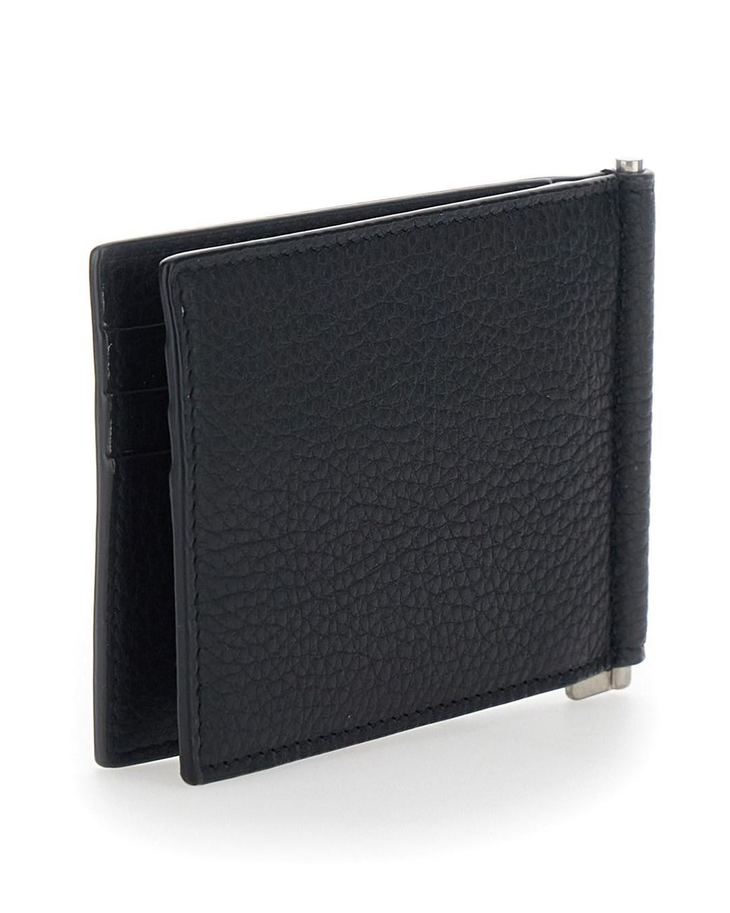 Saint Laurent Black Zip Wallet Leather Calfskin for men