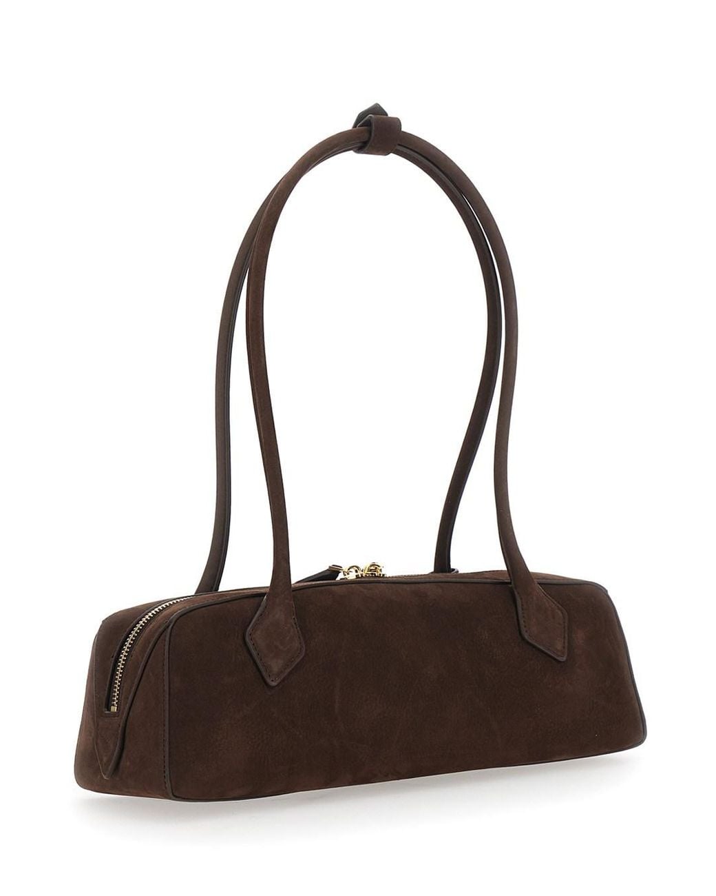 Alaïa Brown Shoulder Bag With Nubuck And Metal Details For