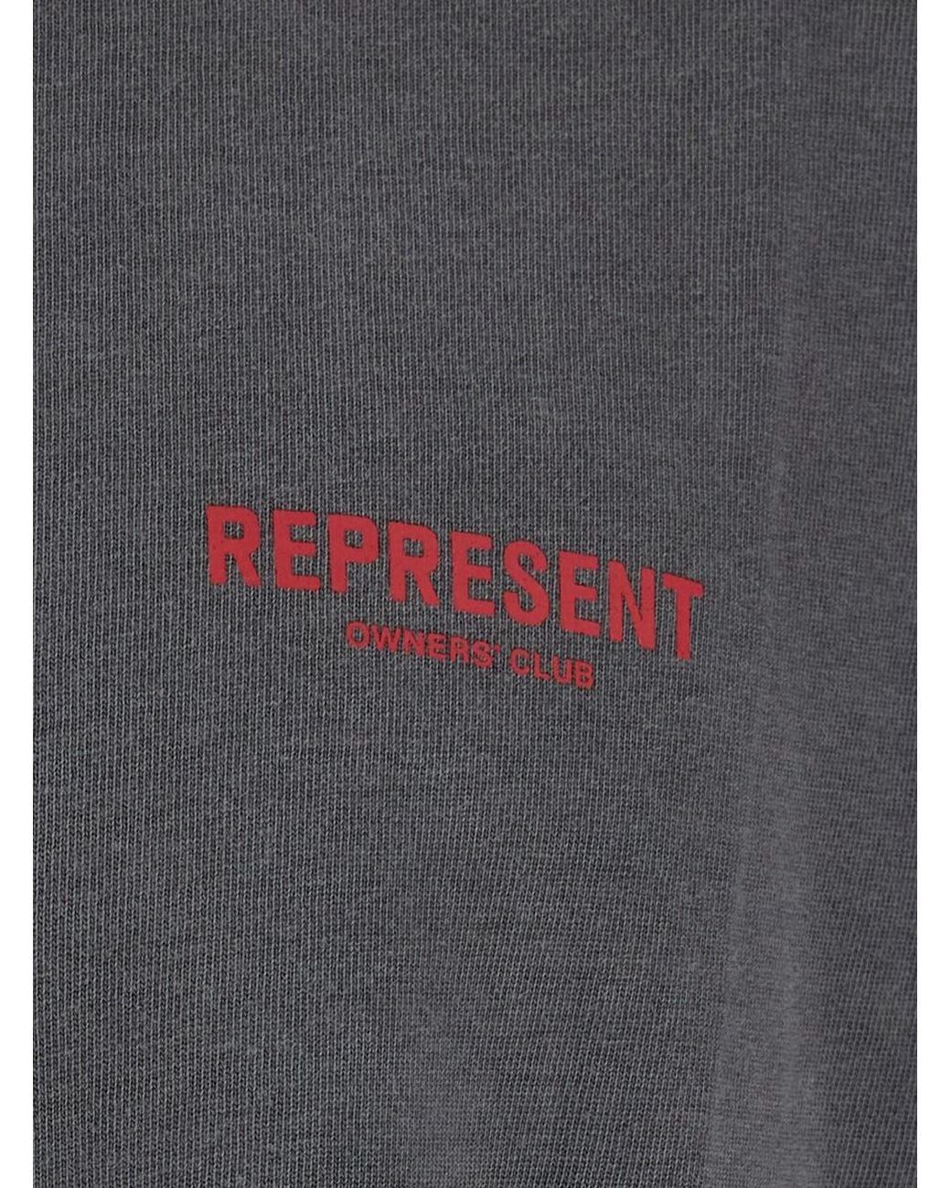 Represent Gray T-Shirt Faded Cotton T-Shirts for men